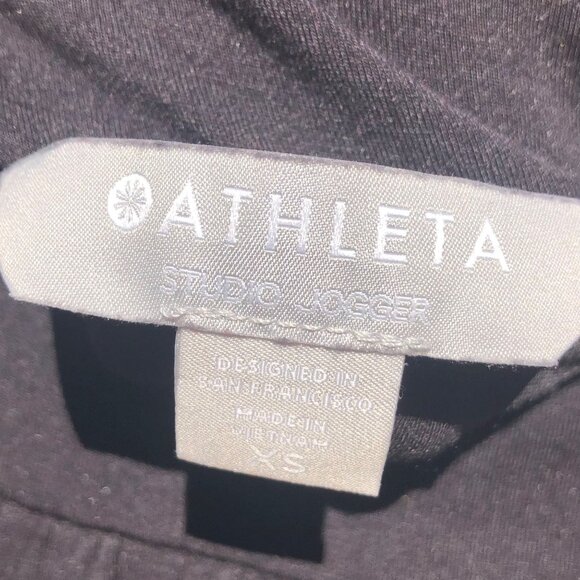 Athleta XS Black Pants Leggings Studio Salutation Cropped Joggers High Waisted - Picture 10 of 11